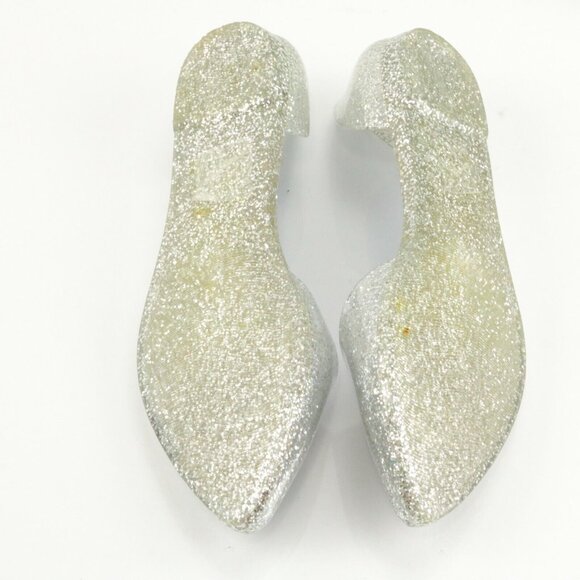 Jeffrey Campbell Womens Love DOrsay Flat Size 8 Silver Glitter Jelly SlipOn Shoe - Picture 9 of 12